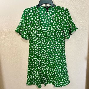 Green Floral 90s mini Dress